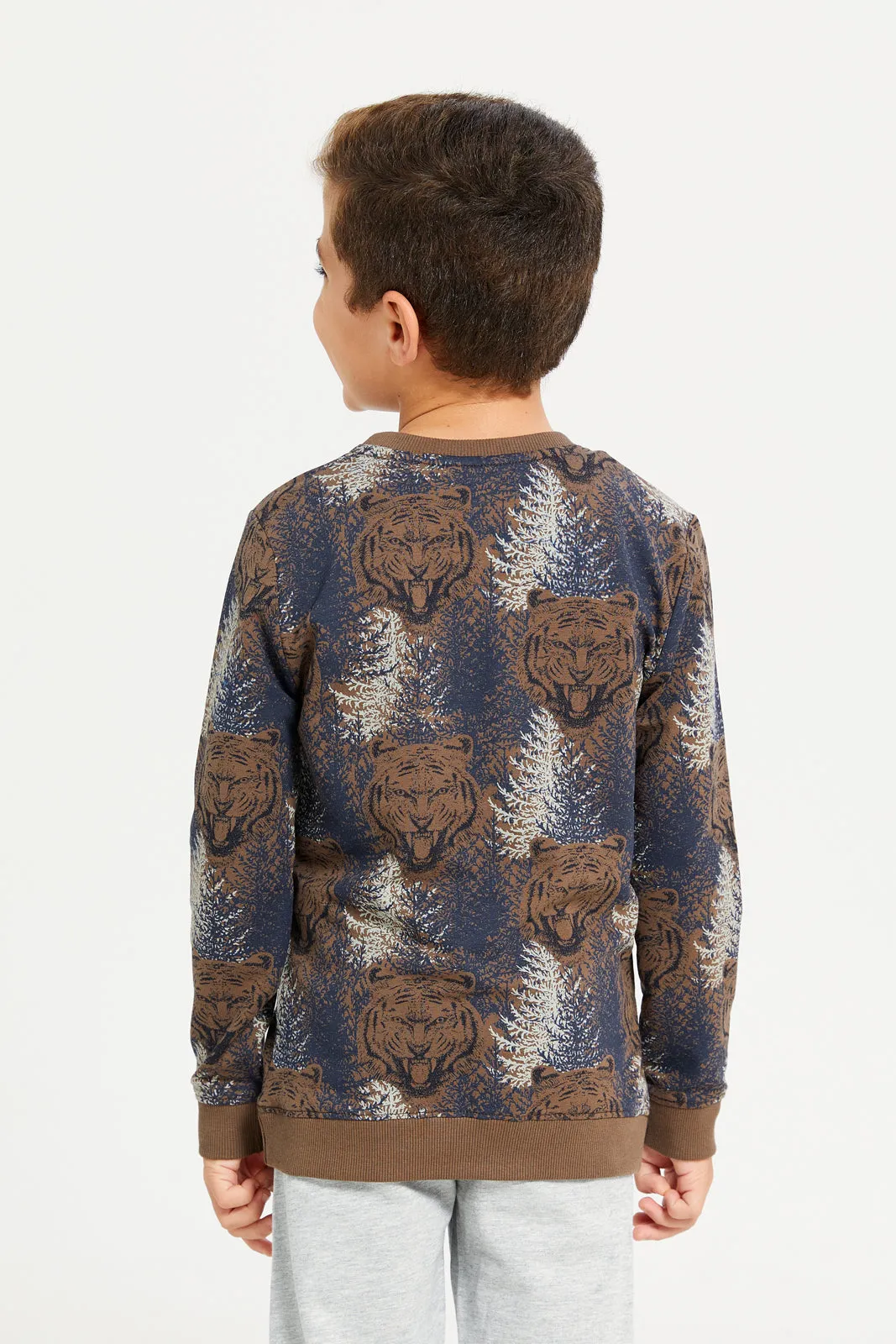 Boys Brown Bear All Over Print Sweatshirt sold by Redtag product image thumbnail 3