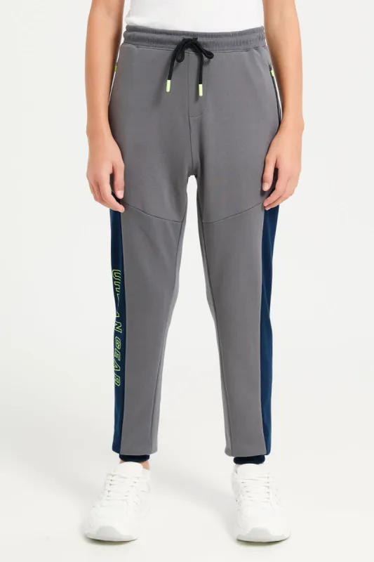 Senior Boys Grey Heat Seal Cut And Sew Active Pants sold by Redtag