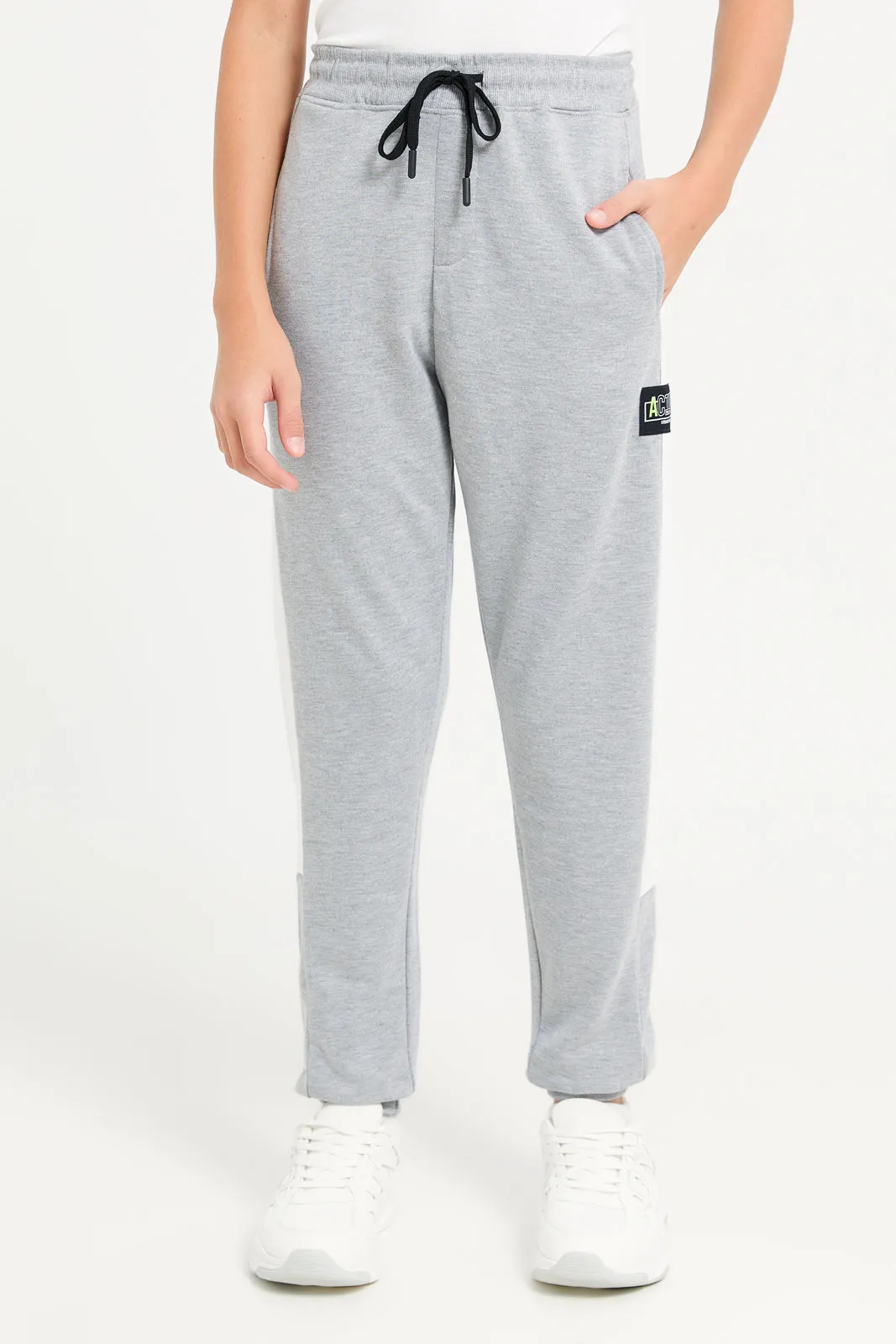 Senior Boys Grey Cut And Sew Active Pants sold by Redtag