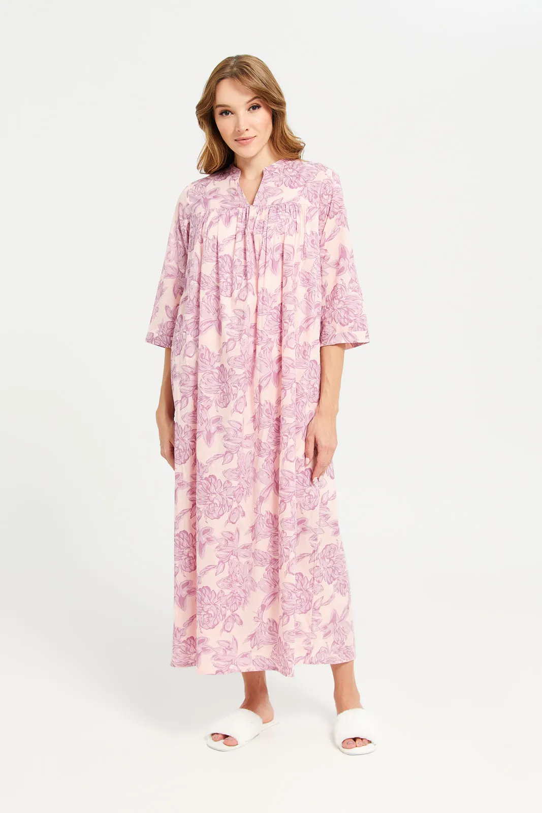 Women Pink Flare Nightgown sold by Redtag