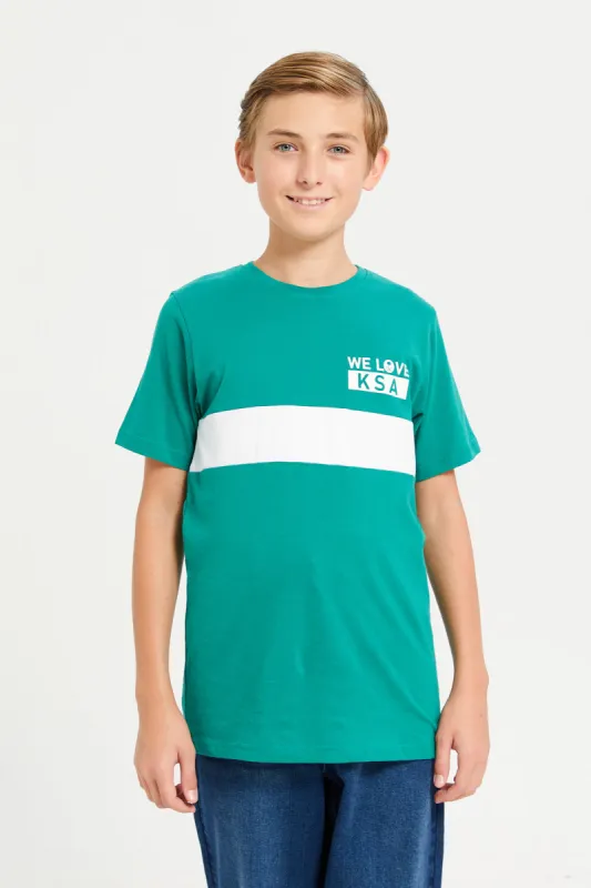Senior Boys Green KSA T-Shirt sold by Redtag