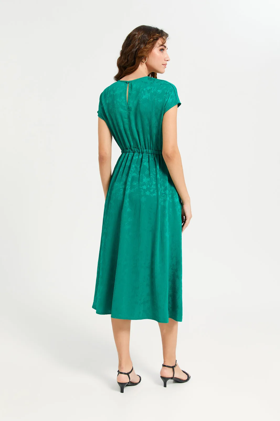 Women Green Jacquard Dress sold by Redtag product image thumbnail 4