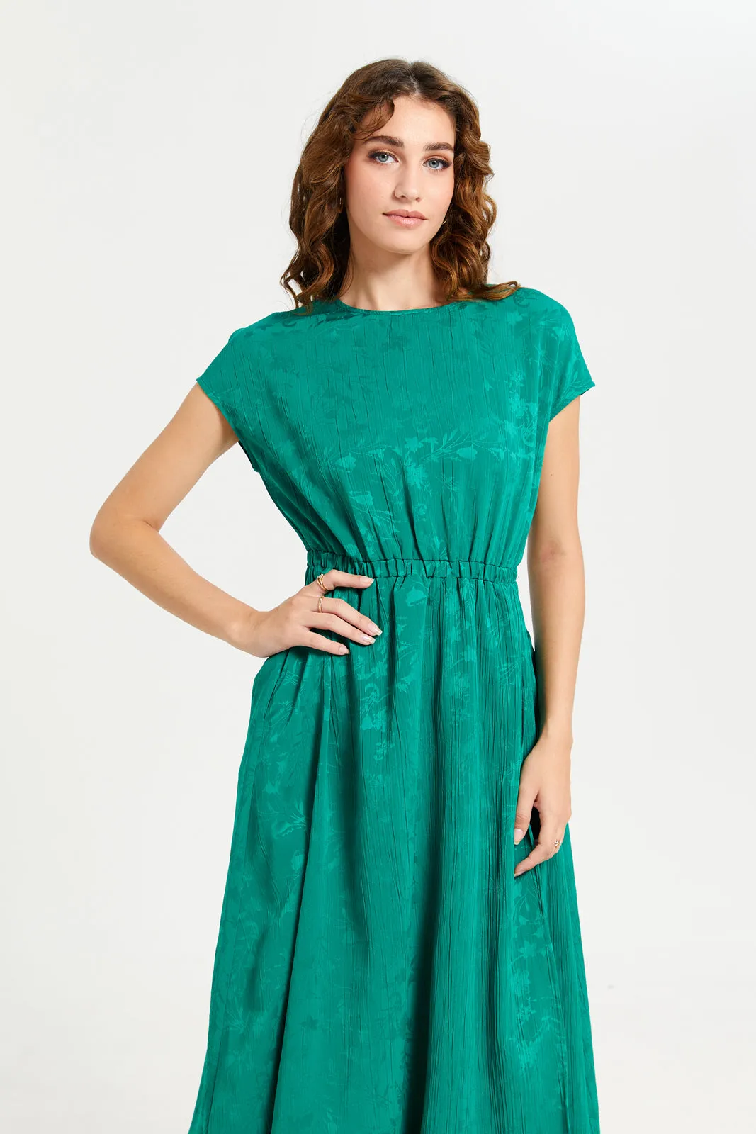 Women Green Jacquard Dress sold by Redtag product image thumbnail 2