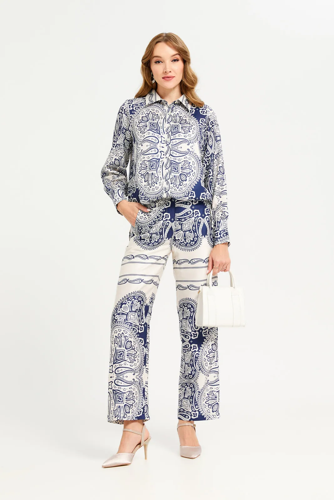 Women White Printed Collared Blouse sold by Redtag product image thumbnail 2