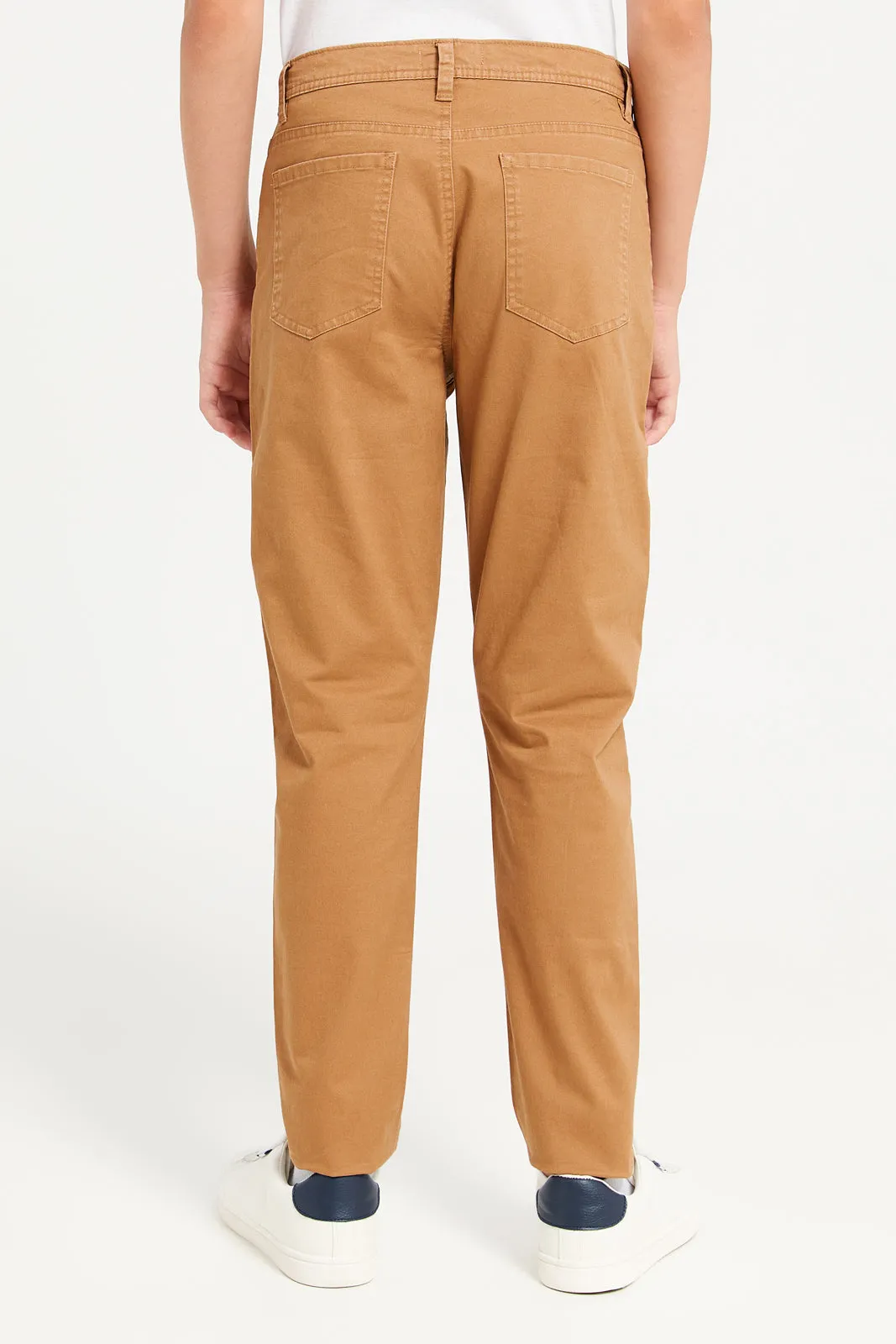 Senior Boys Beige Slim Fit Trousers sold by Redtag product image thumbnail 3