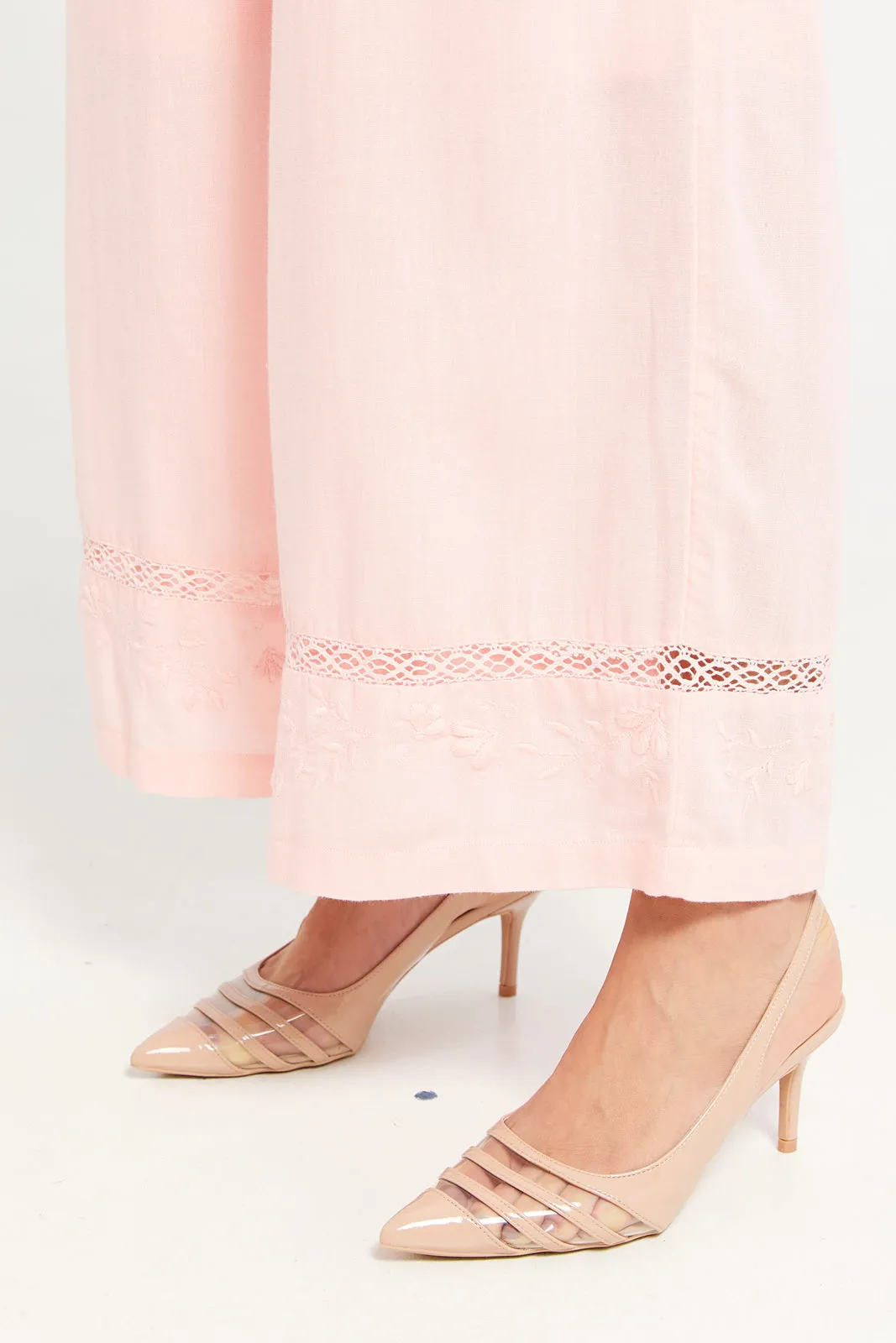 Women Pink Plain Wide Leg trouser sold by Redtag product image thumbnail 5