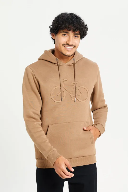 Men Brown Hooded Sweatshirt sold by Redtag