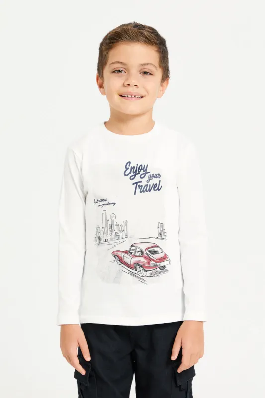 Boys Enjoy Your Travel Print T-Shirt sold by Redtag