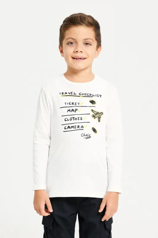 Boys Travel Checklist Long Sleeved T-Shirt sold by Redtag