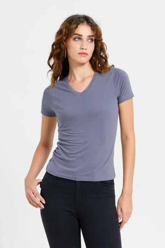 Women Grey Basic T-Shirt sold by Redtag