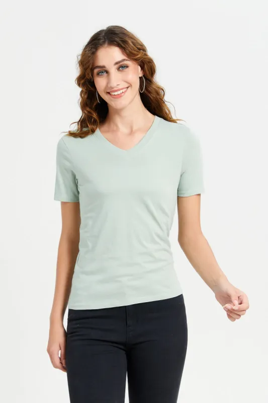 Women Mint Basic T-Shirt sold by Redtag