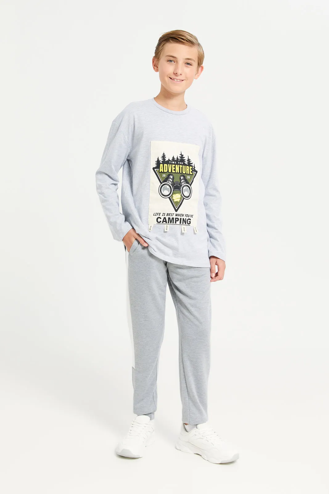 Senior Boys Grey Adventure Print T-Shirt sold by Redtag product image thumbnail 2