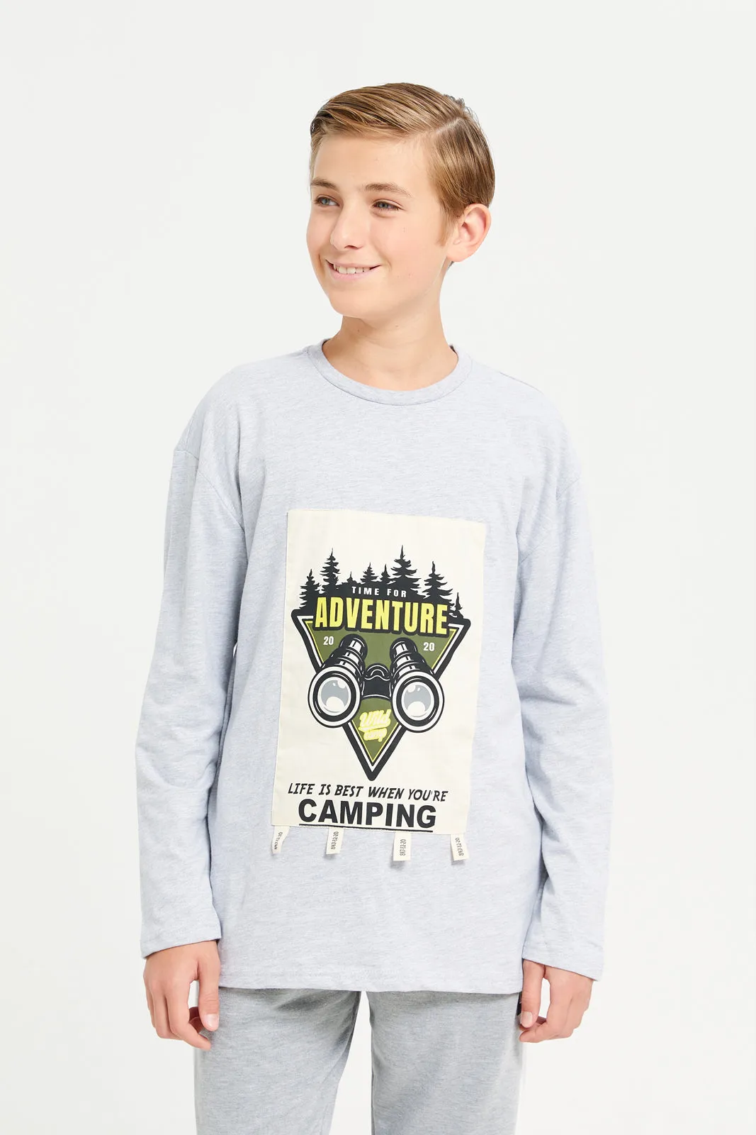 Senior Boys Grey Adventure Print T-Shirt sold by Redtag