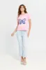 Women Blue Cropped Flared Jeans sold by Redtag