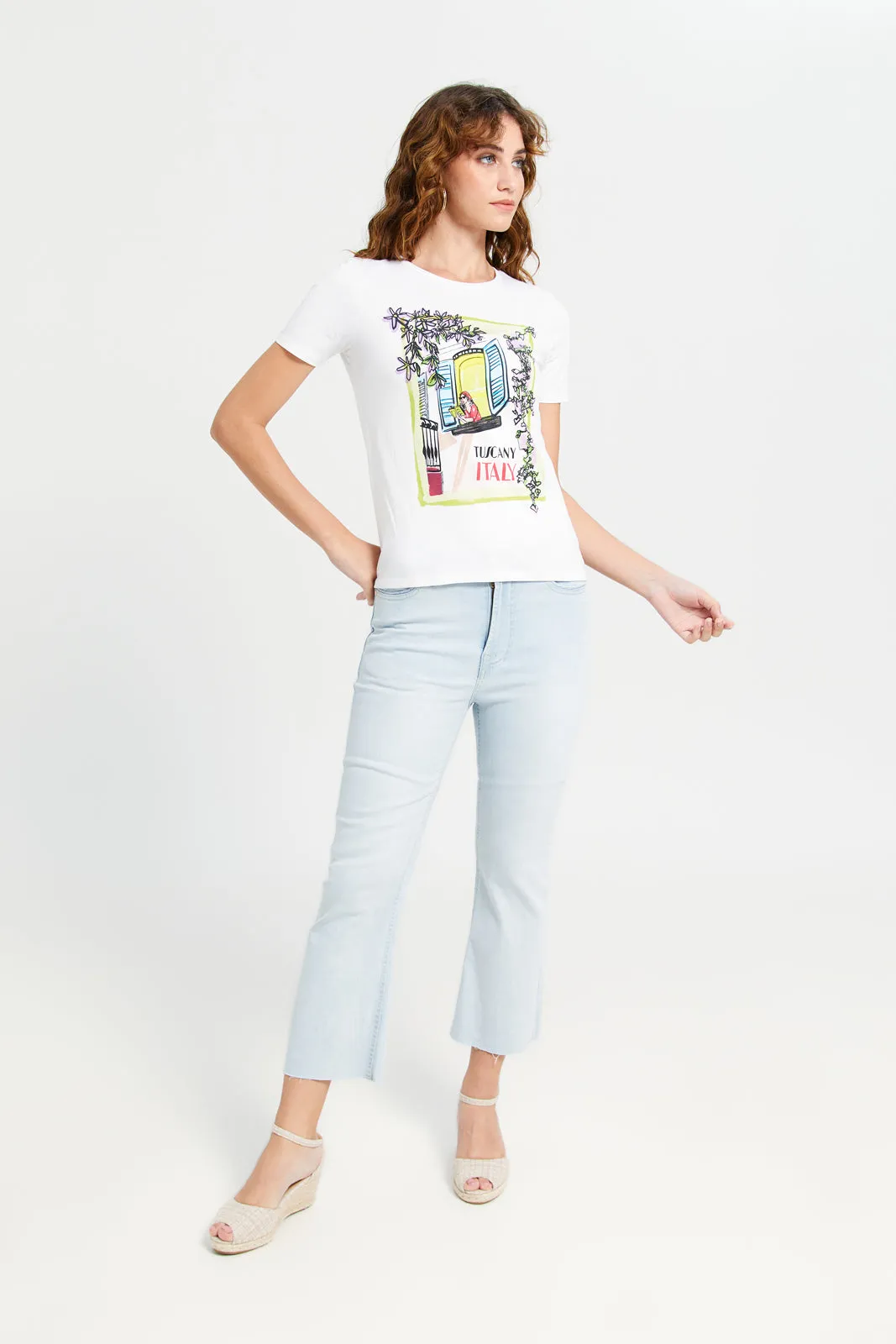 Women Ivory Italy Printed T-Shirt sold by Redtag product image thumbnail 2