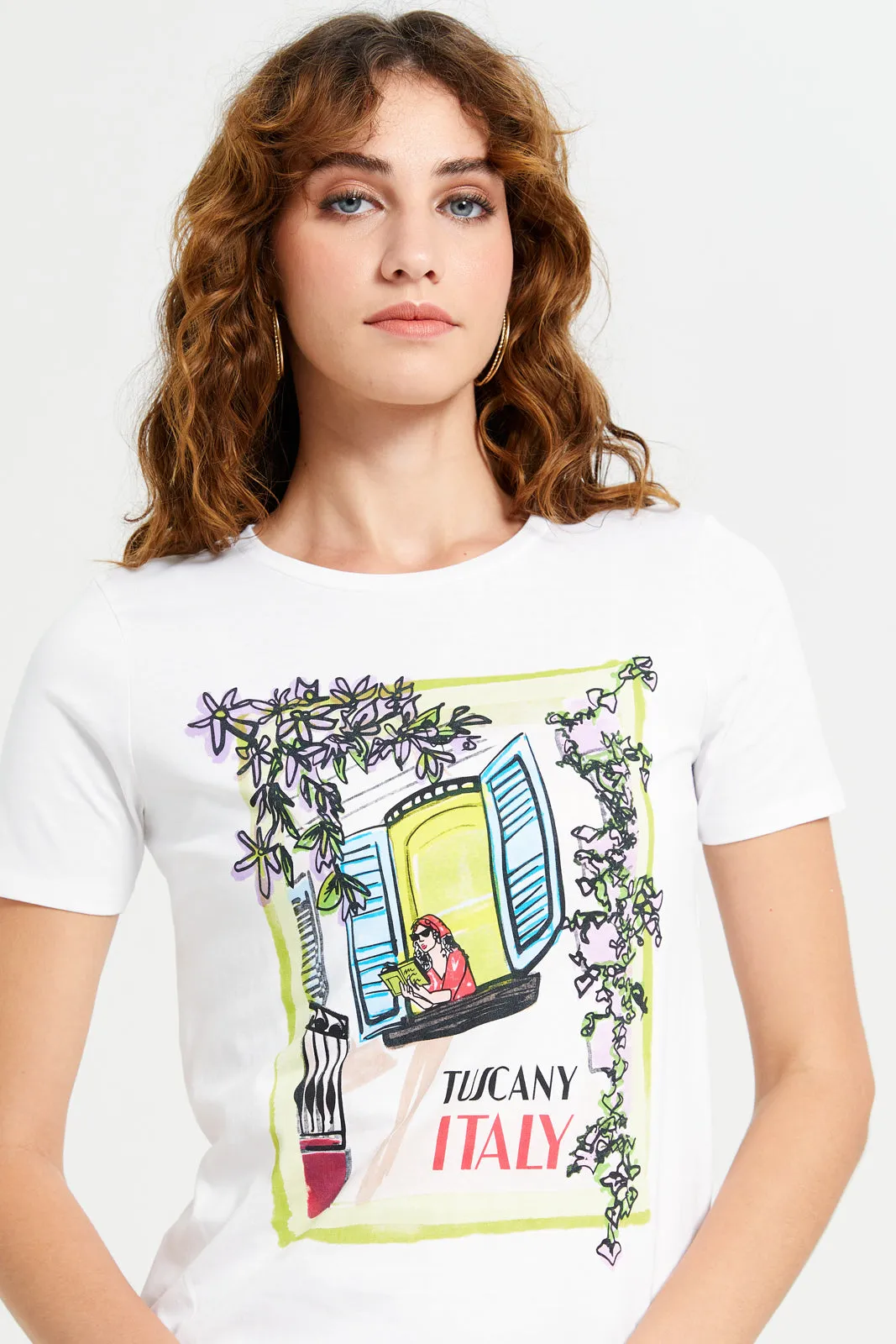 Women Ivory Italy Printed T-Shirt sold by Redtag product image thumbnail 4