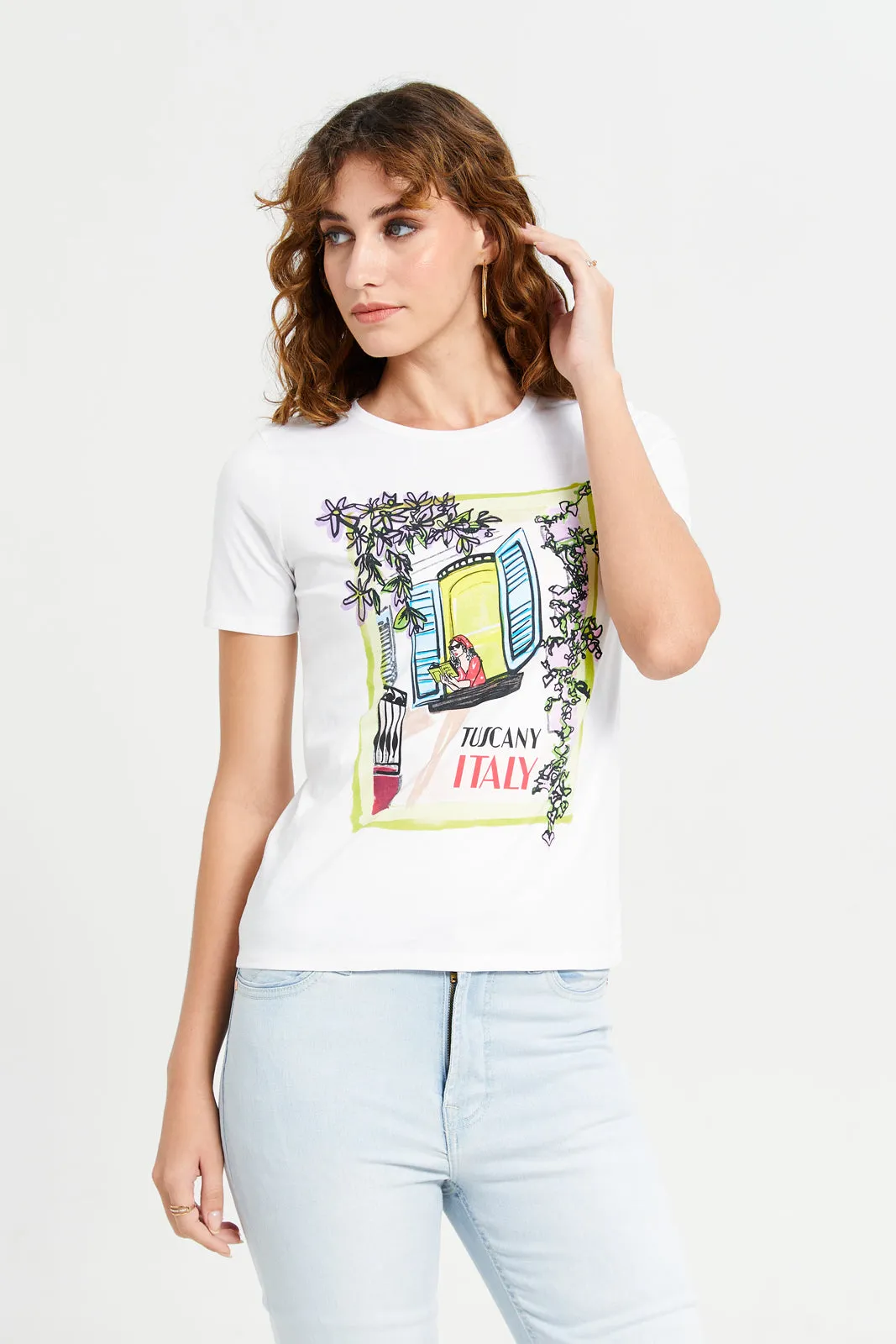 Women Ivory Italy Printed T-Shirt sold by Redtag