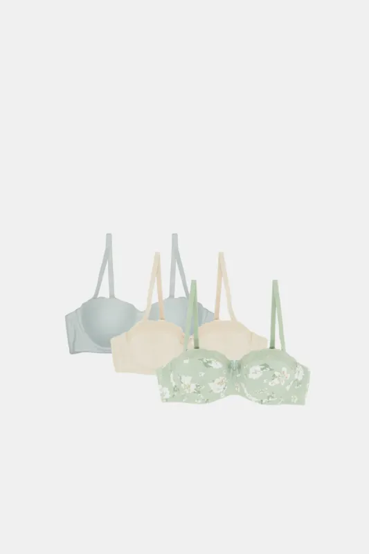 Women Assorted Printed Balconette Bra Set (Pack of 3) sold by Redtag