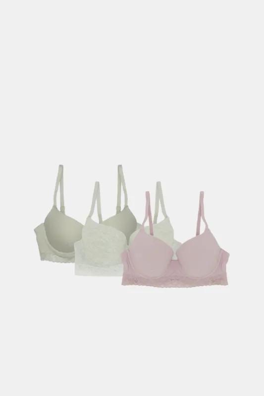 Women Assorted Lace Plunge Bra Set (Pack of 3) sold by Redtag