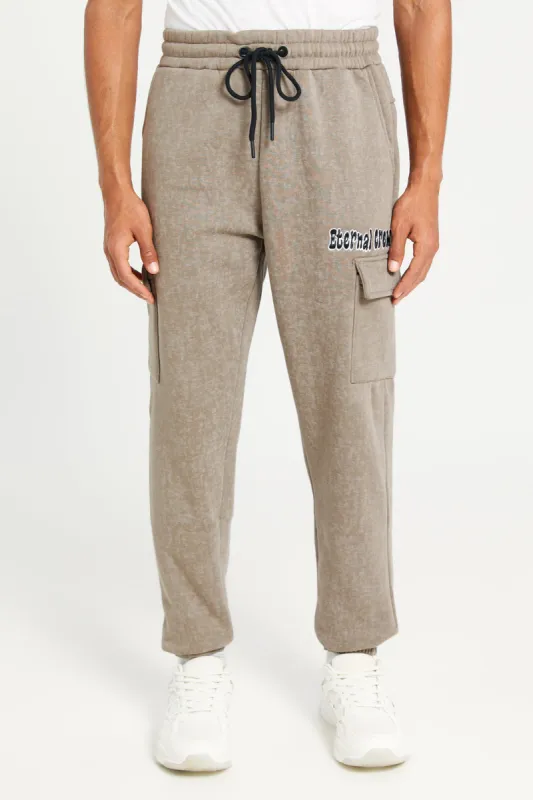 Men Brown Cargo Pocket Track Pants sold by Redtag