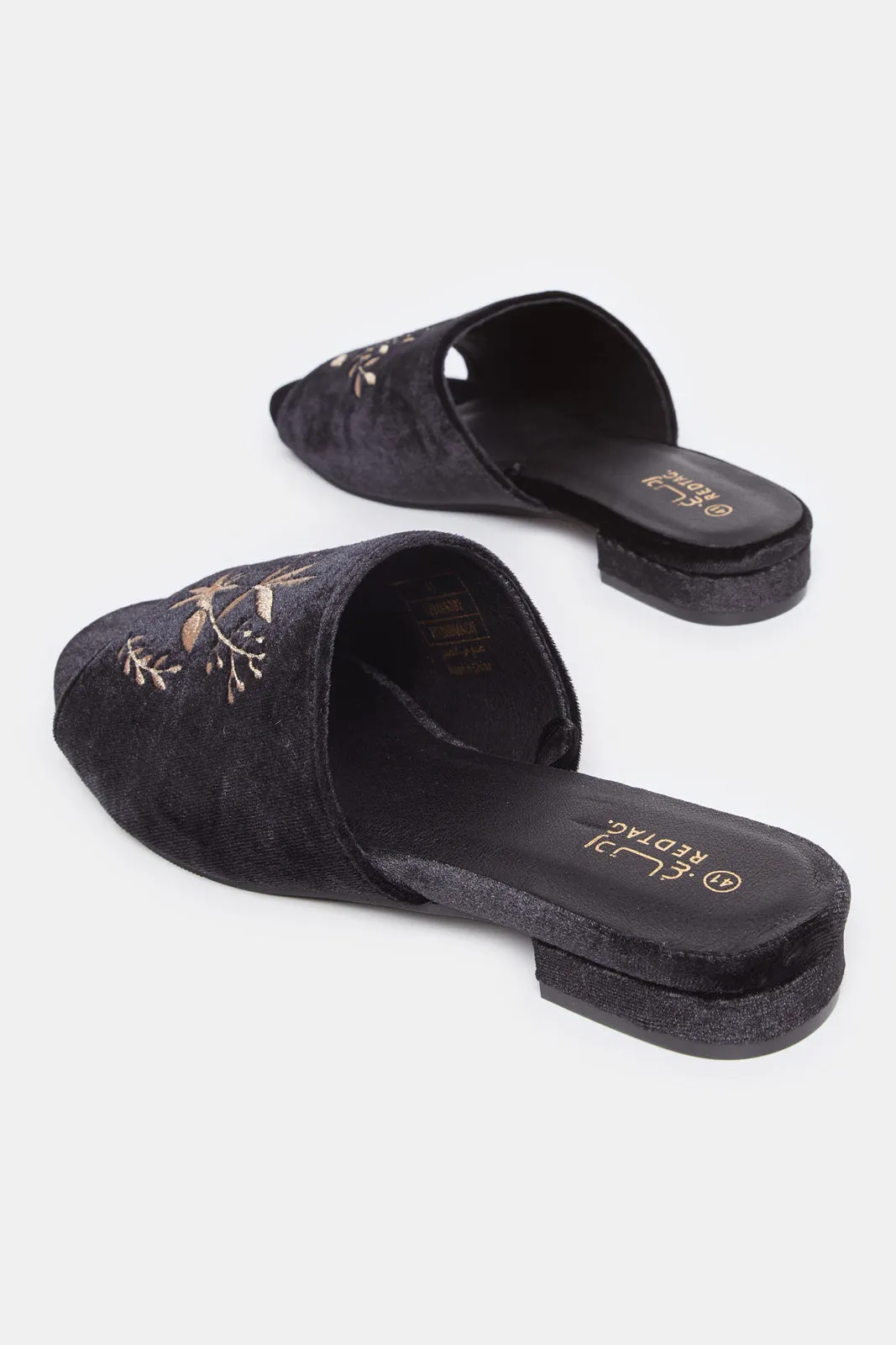 Women Black Embroidered Mule sold by Redtag product image thumbnail 4