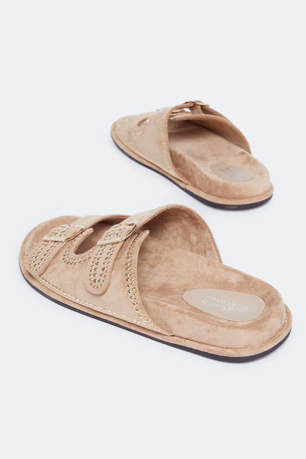 Women Brown Stud Comfort Mule sold by Redtag product image thumbnail 4