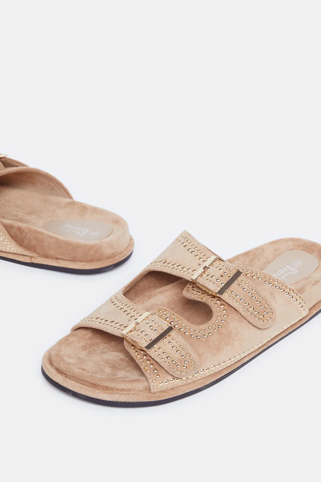 Women Brown Stud Comfort Mule sold by Redtag product image thumbnail 3