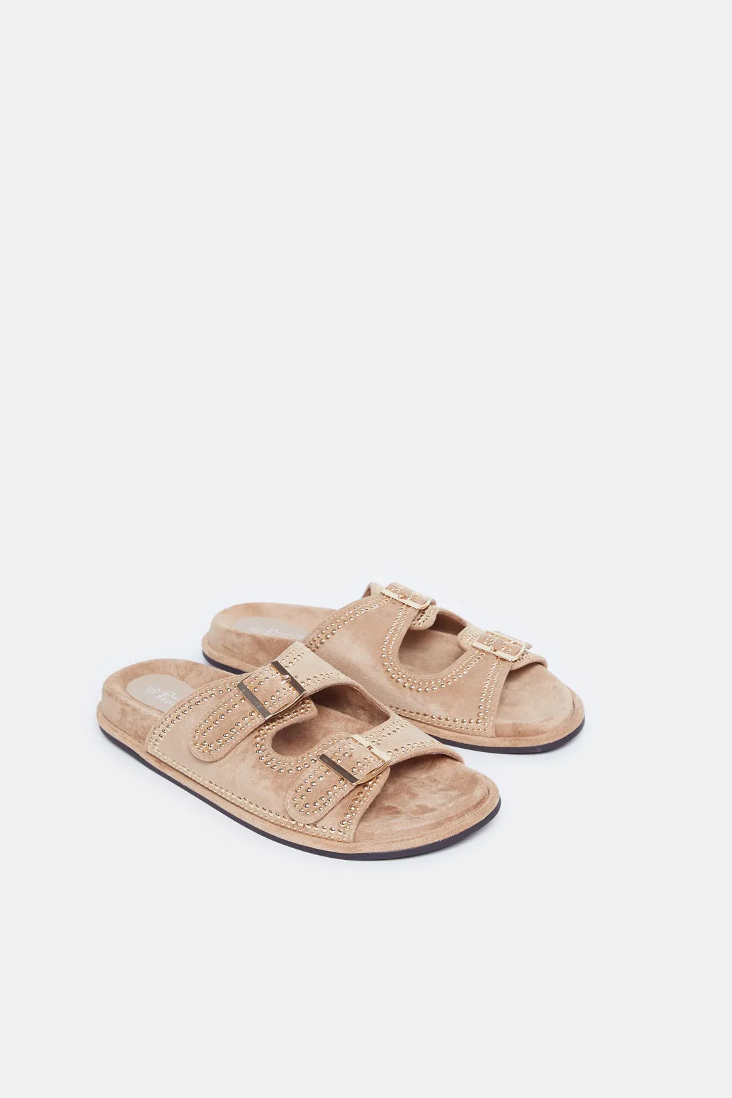 Women Brown Stud Comfort Mule sold by Redtag product image thumbnail 2