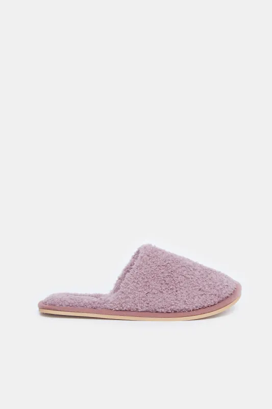 Women Pink Textured Sherpa Slipper sold by Redtag