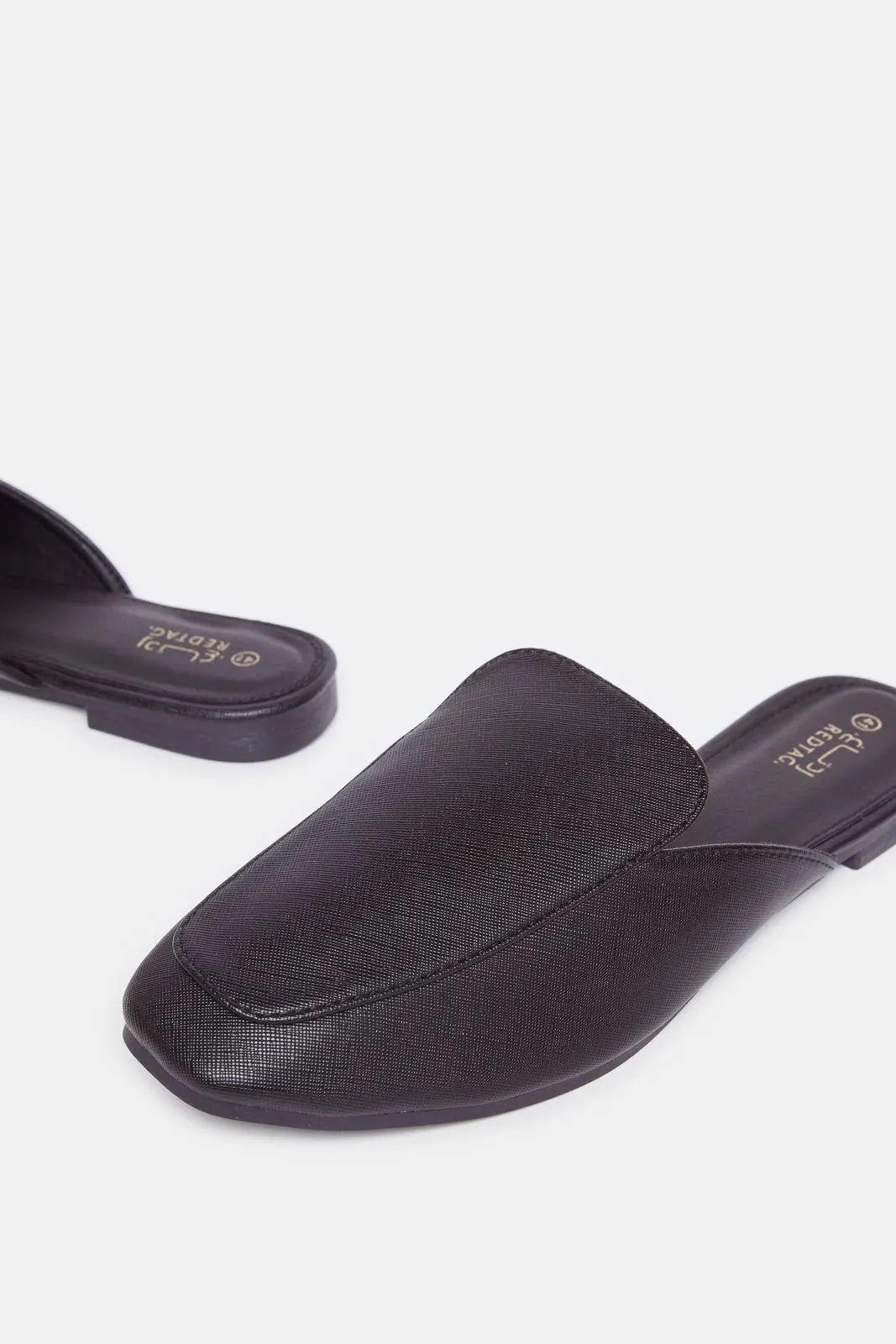 Women Black Saffiano Loafer Mule sold by Redtag product image thumbnail 3