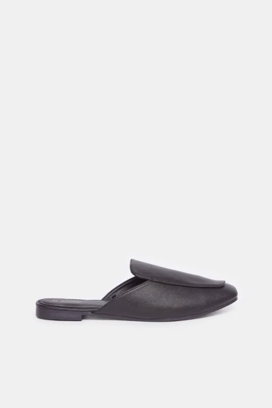 Women Black Saffiano Loafer Mule sold by Redtag