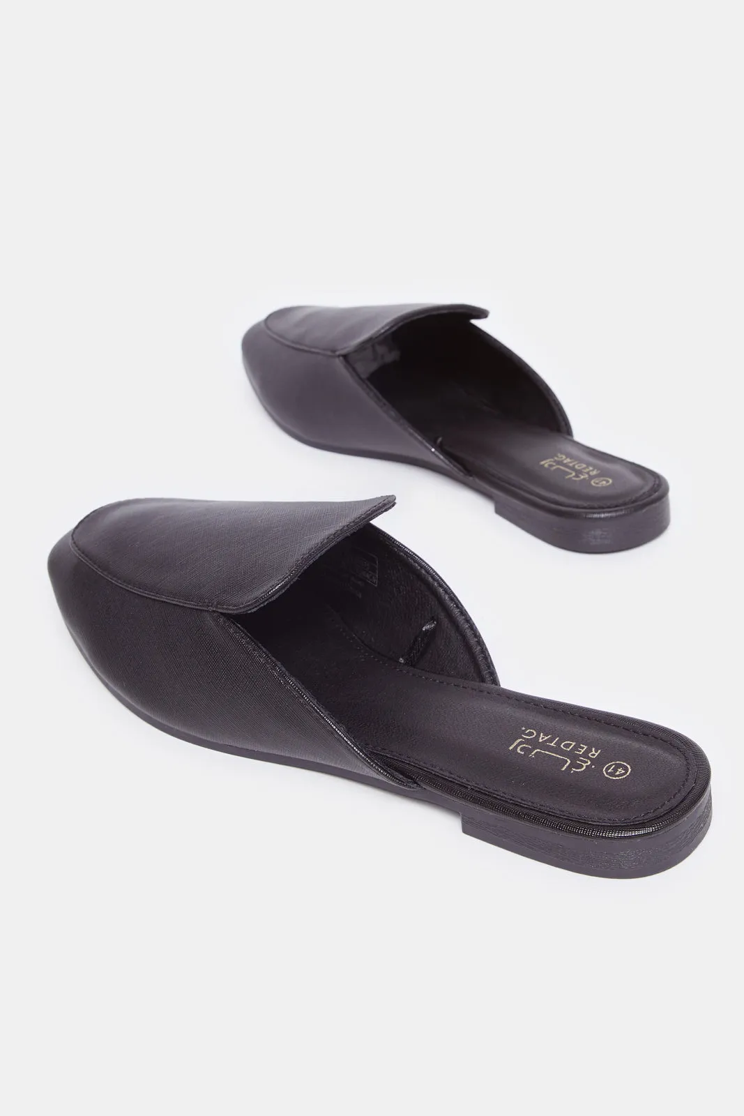 Women Black Saffiano Loafer Mule sold by Redtag product image thumbnail 4