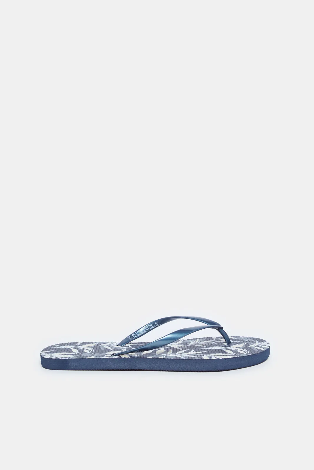 Women Navy Floral Print Flip Flop sold by Redtag