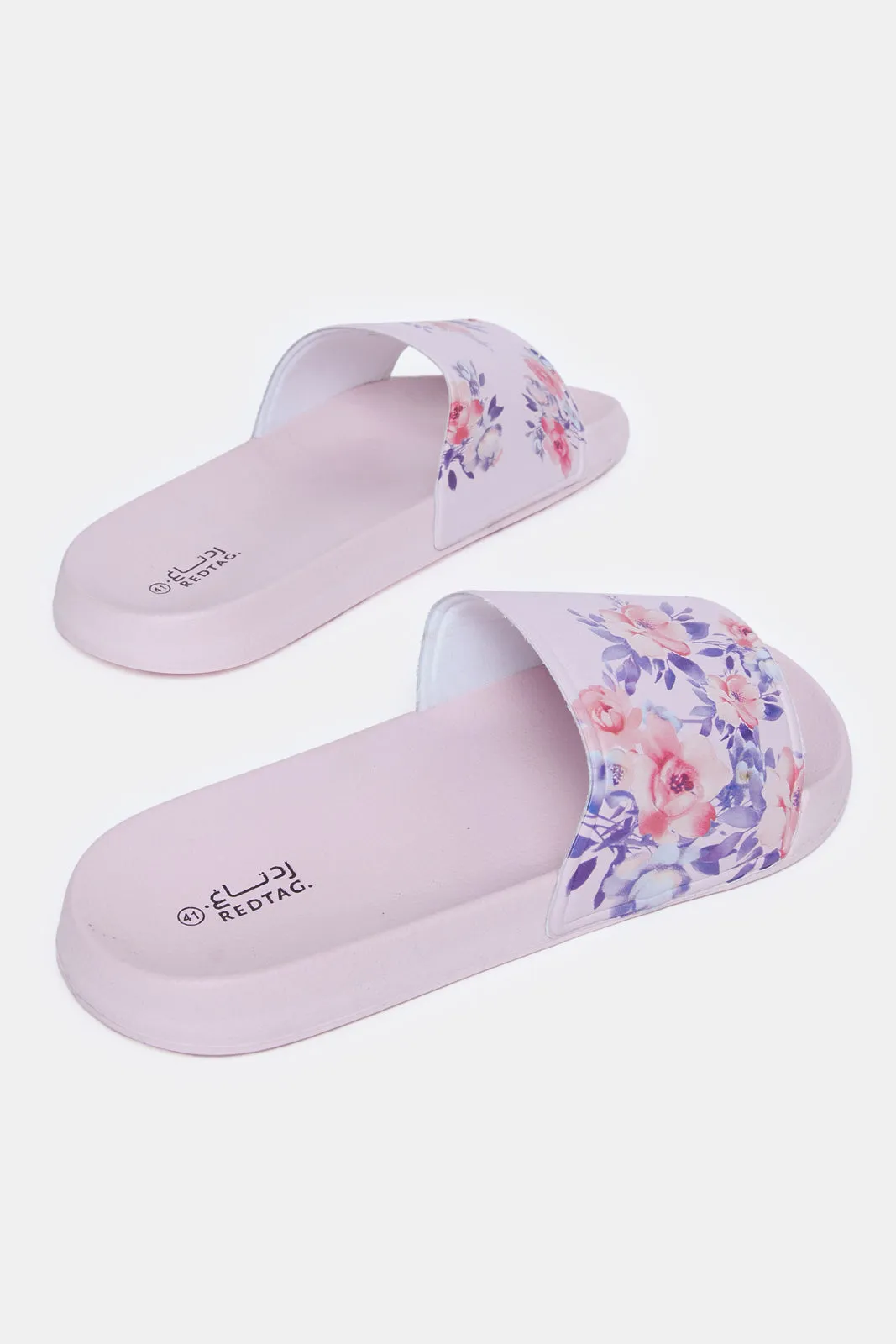 Women Pink Floral Print Slide sold by Redtag product image thumbnail 4