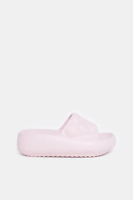 Women Pink Quilt Slide sold by Redtag