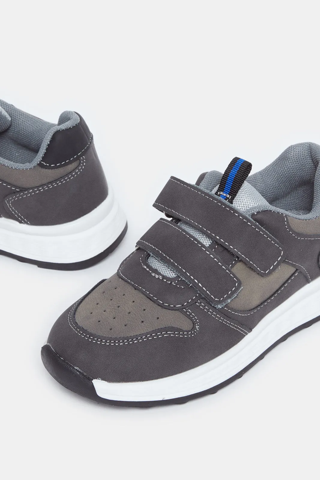 Senior Boys Charcoal Material Block Sneakers sold by Redtag product image thumbnail 3