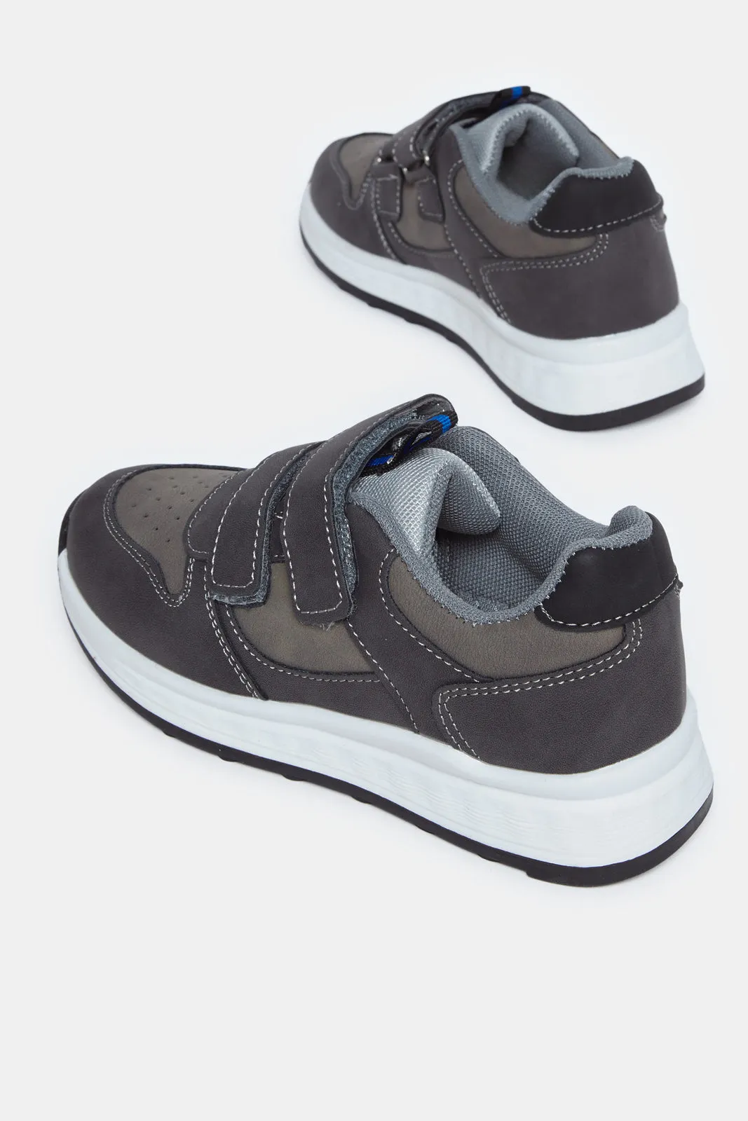 Senior Boys Charcoal Material Block Sneakers sold by Redtag product image thumbnail 4