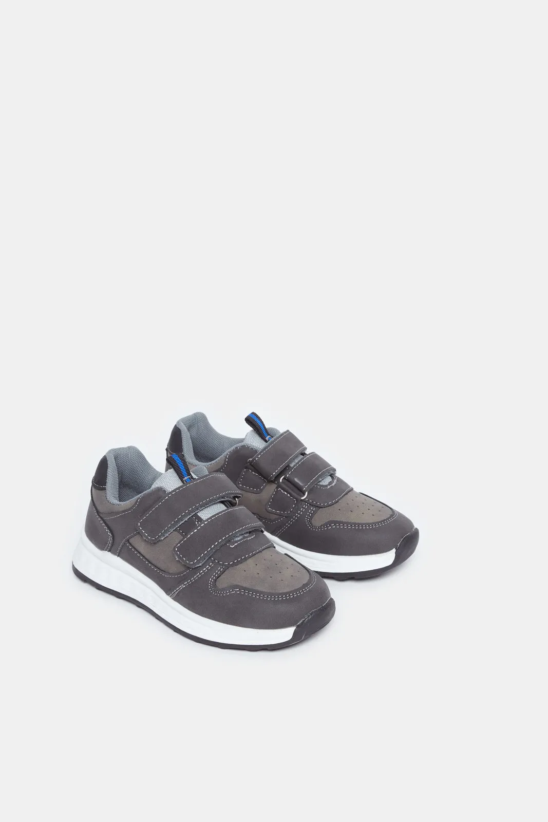 Senior Boys Charcoal Material Block Sneakers sold by Redtag product image thumbnail 2