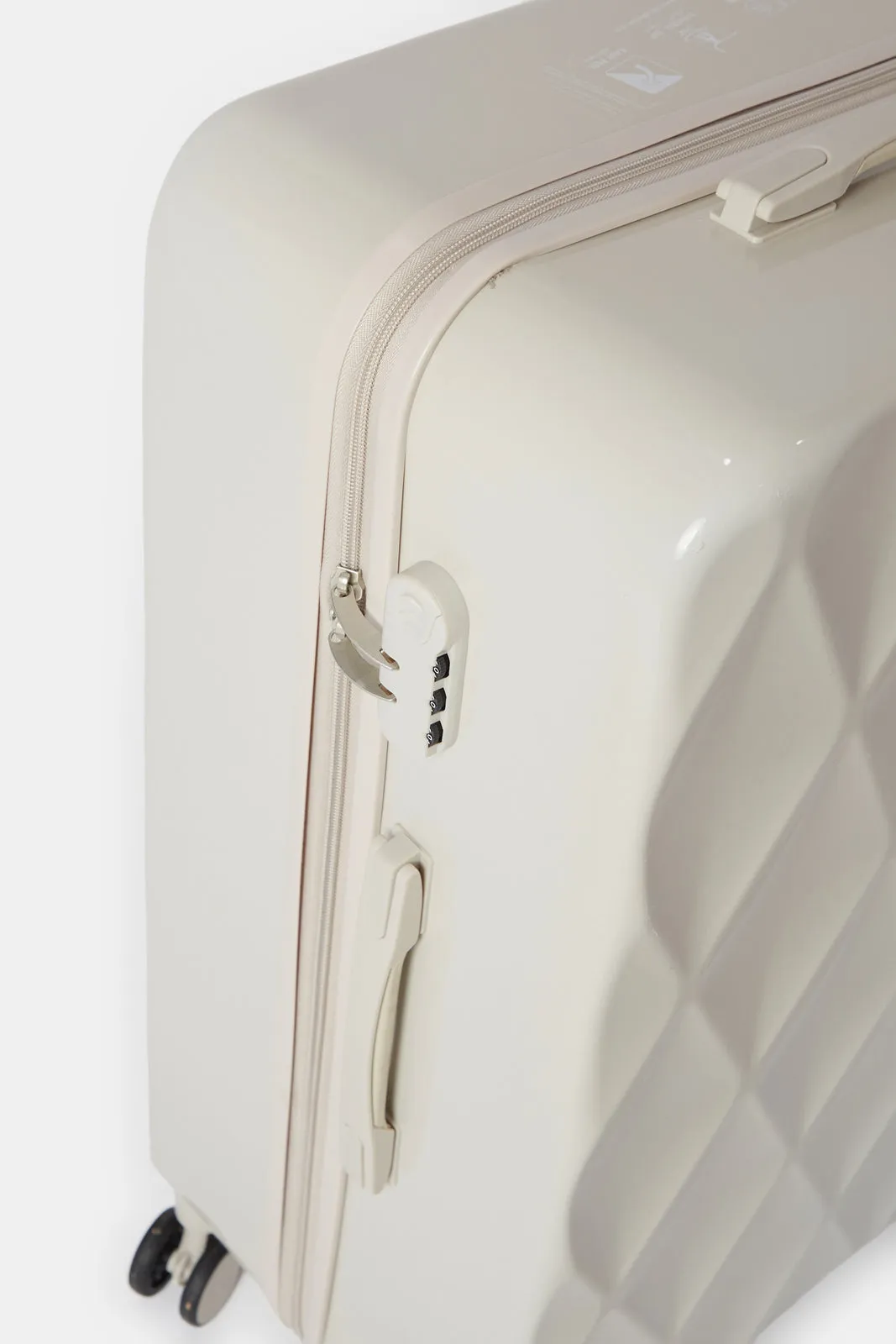Cream Textured Trolley Luggage (28 Inch) sold by Redtag product image thumbnail 4