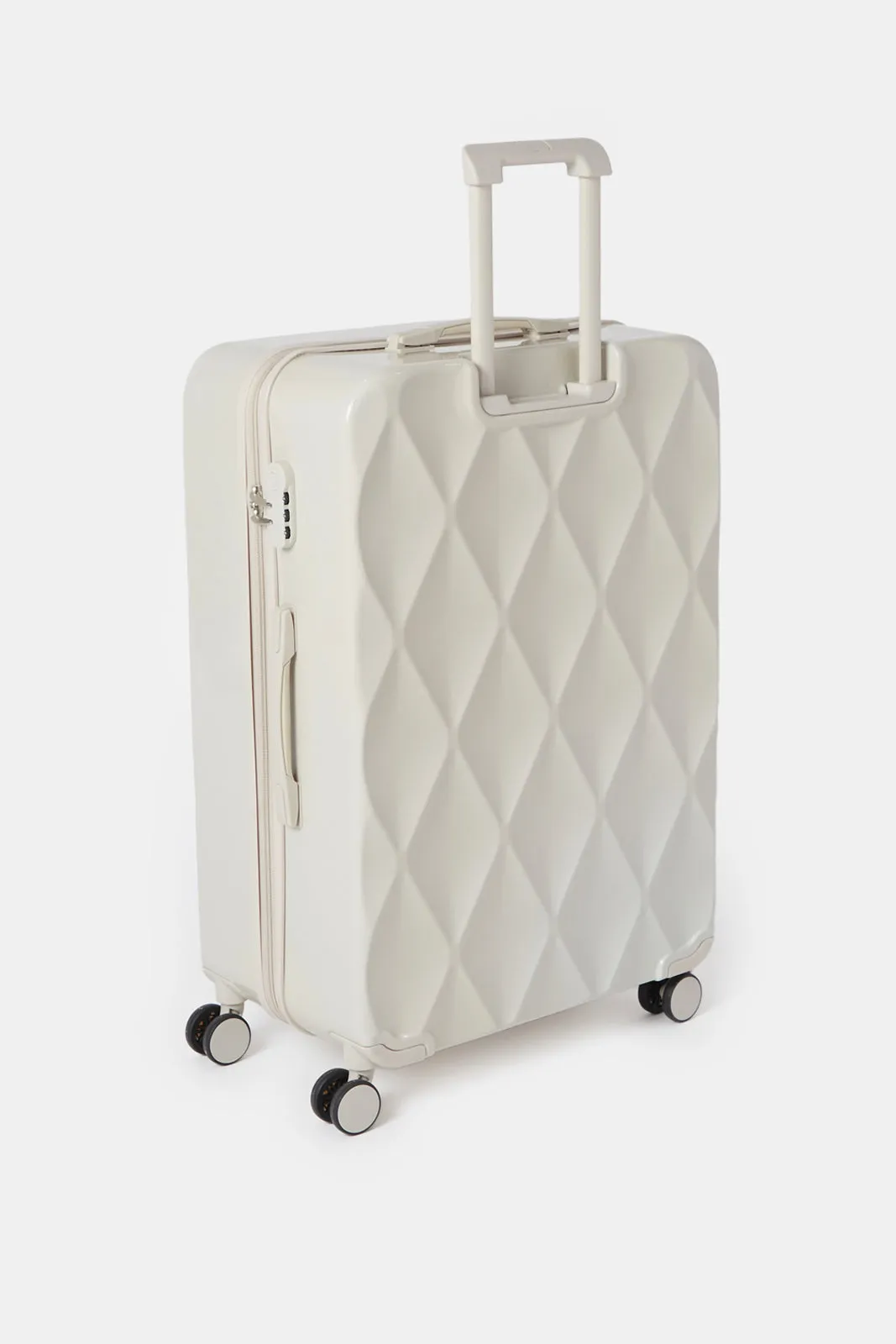 Cream Textured Trolley Luggage (28 Inch) sold by Redtag product image thumbnail 3