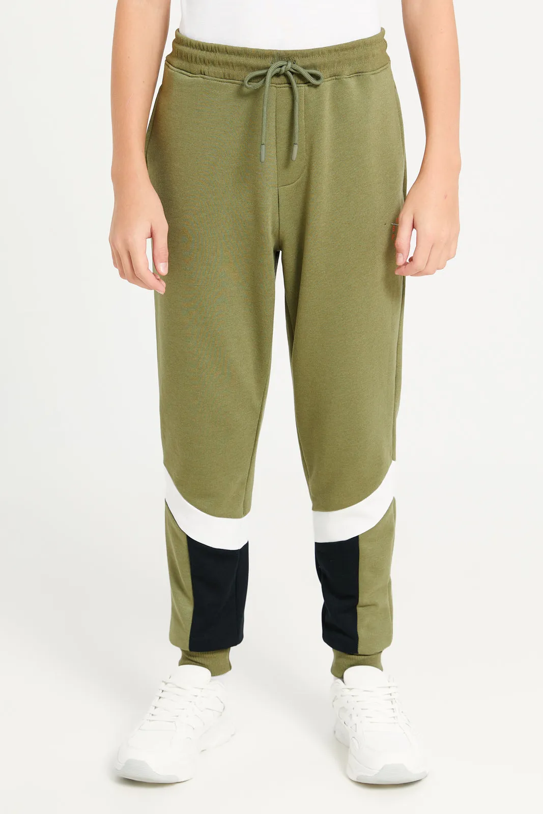 Senior Boys Olive Table Active Pants sold by Redtag