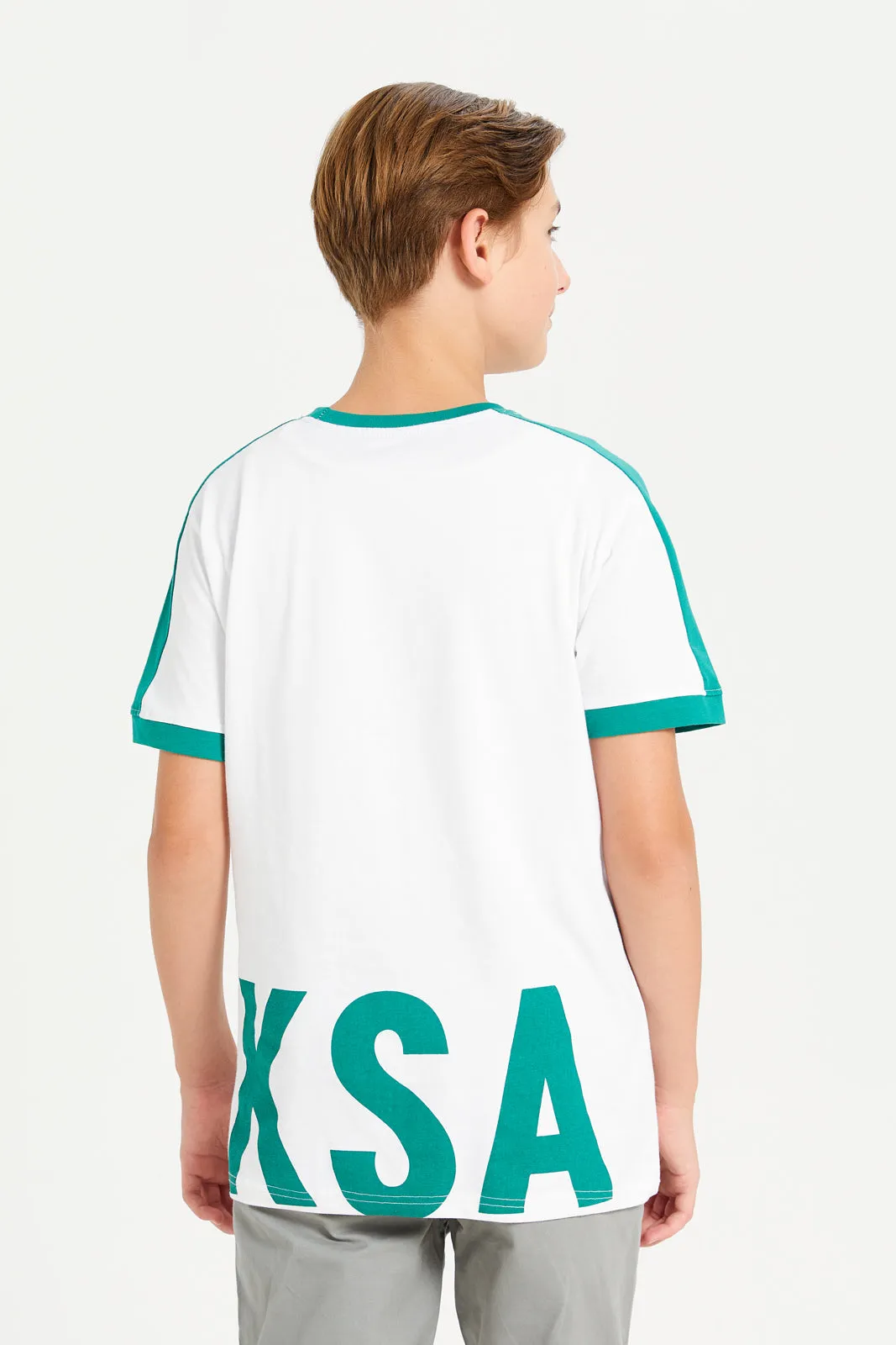 Senior Boys White KSA Printed T-Shirt sold by Redtag product image thumbnail 3