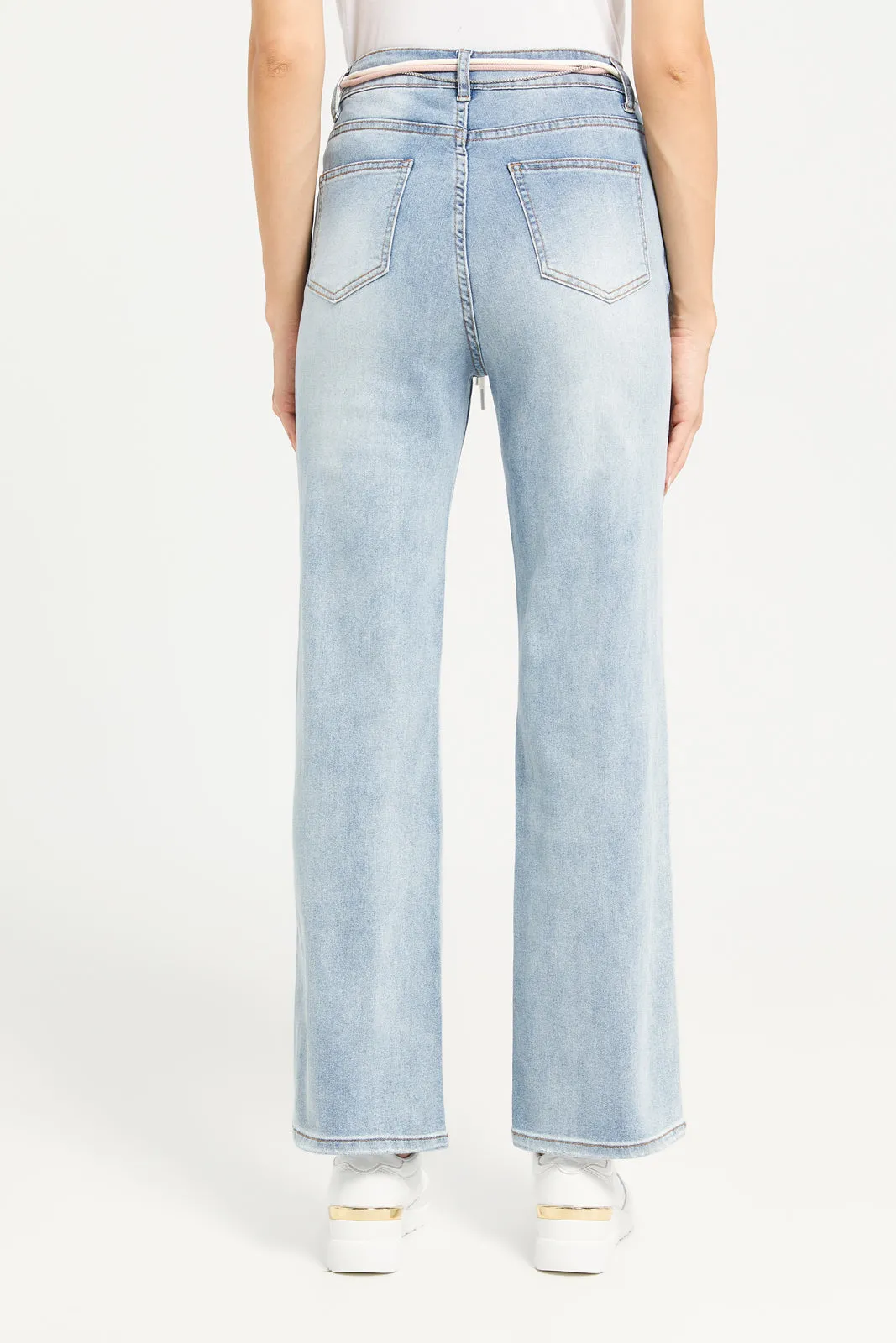 Women Blue Toggle Belt Denim Jeans sold by Redtag product image thumbnail 3