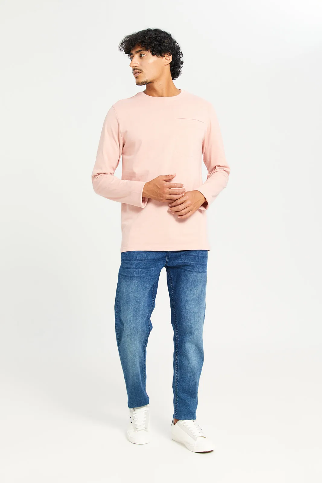 Men Pink Long Sleeves T-Shirt sold by Redtag product image thumbnail 2