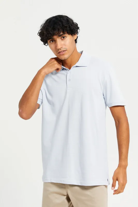 Men Grey Collared Short Sleeve Polo Shirt sold by Redtag