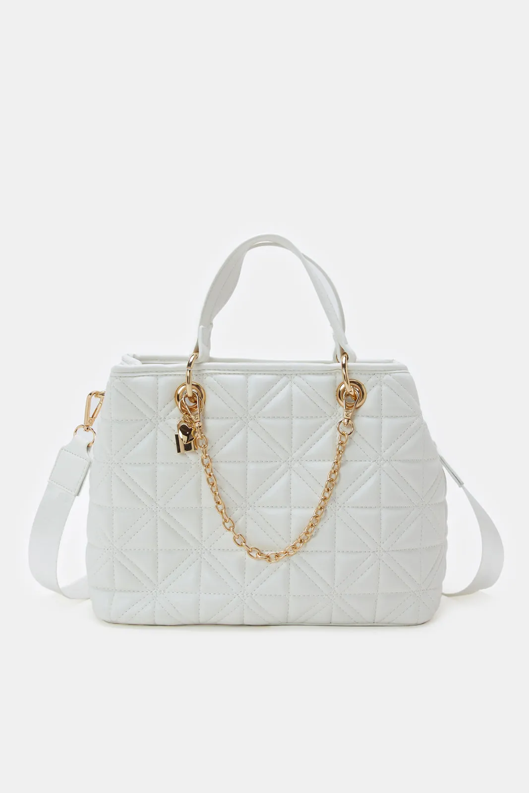 Women White Textured Day Bag sold by Redtag