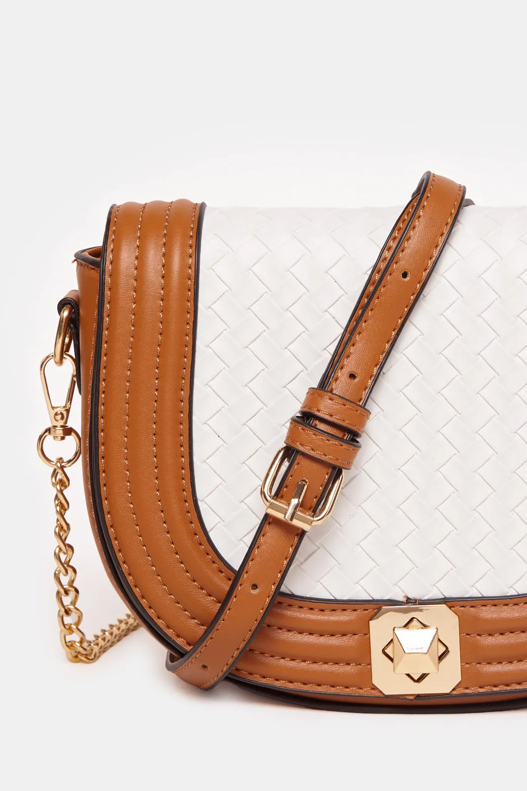 Women White And Tan Crossbody Bag sold by Redtag product image thumbnail 3