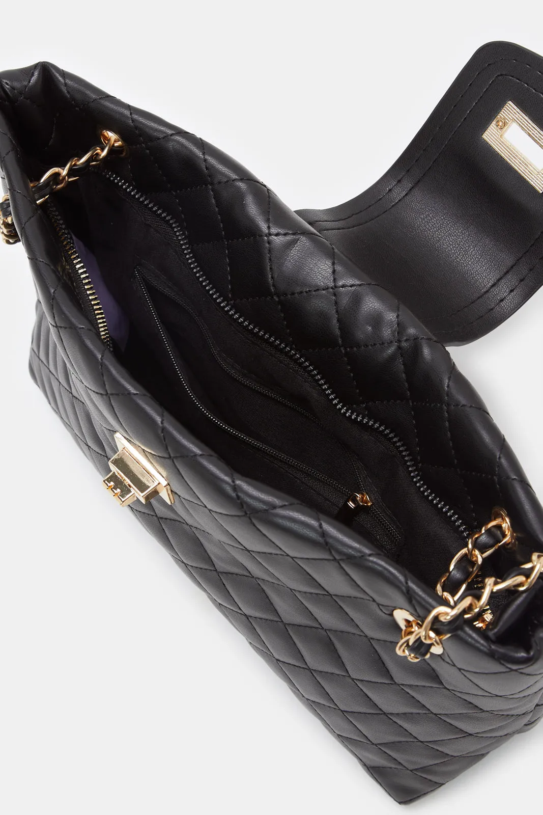 Women Black Textured Hand Bag sold by Redtag product image thumbnail 4