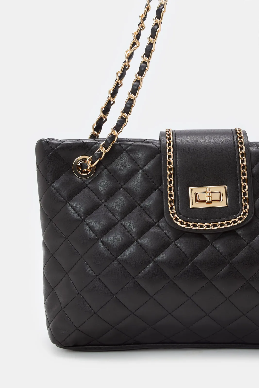 Women Black Textured Hand Bag sold by Redtag product image thumbnail 3