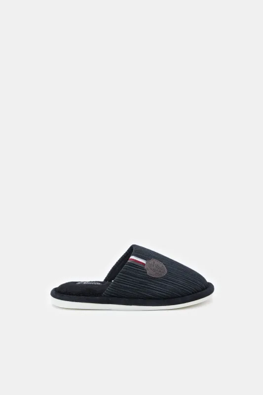 Senior Boys Black Mule Slippers sold by Redtag
